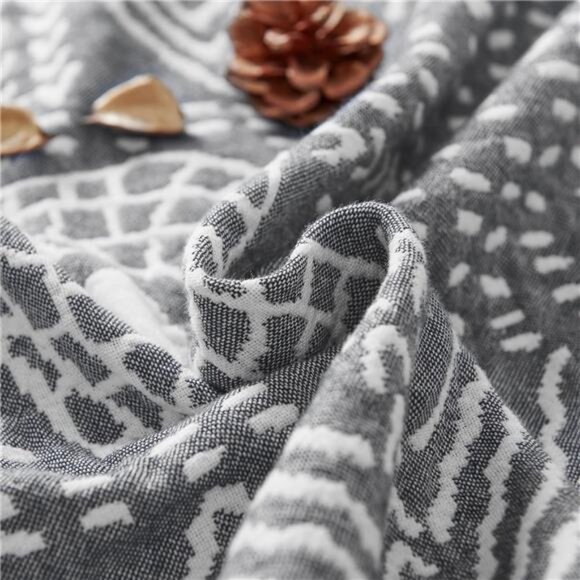 Boho 100% Cotton Blanket Muslin 50"x60" Lightweight 3-Layer Throw Blanket - Picture 5 of 7